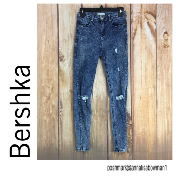 💸BERSHKA Basics Dept High Waist Skinny Jean sz 4 - Picture 1 of 8